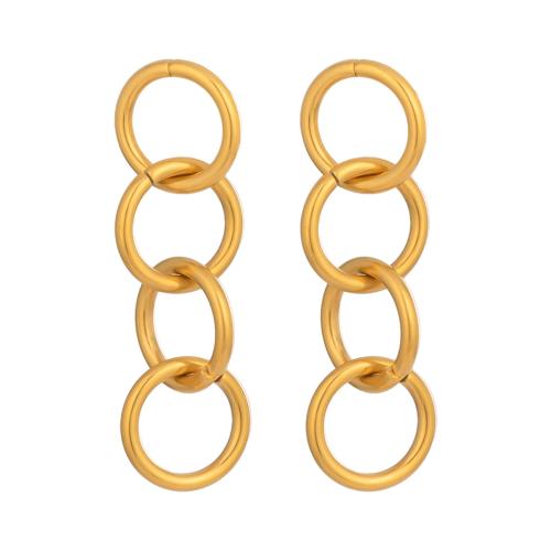 Acero inoxidable gota pendiente, acero inoxidable 304, 18K chapado en oro, Joyería & para mujer & hueco, Vendido por Par