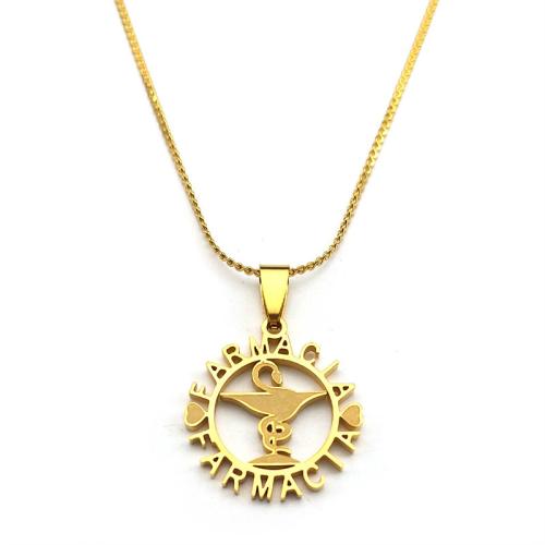 Ожерелье из нержавеющей стали , Нержавеющая сталь 304, Другое покрытие, ювелирные изделия моды & Мужский & отверстие, Много цветов для выбора, продается PC