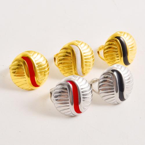 Enamel Stainless Steel Finger Ring, 304 Stainless Steel, fashion jewelry, more colors for choice, 26mm, Sold By PC