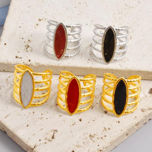 Enamel Stainless Steel Finger Ring, 304 Stainless Steel, plated, fashion jewelry, more colors for choice, 22mm, Sold By PC