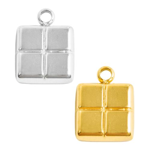 Ювелирные подвески из нержавеющей стали, Нержавеющая сталь 304, Квадратная форма, Другое покрытие, DIY, Много цветов для выбора, 10ПК/сумка, продается сумка