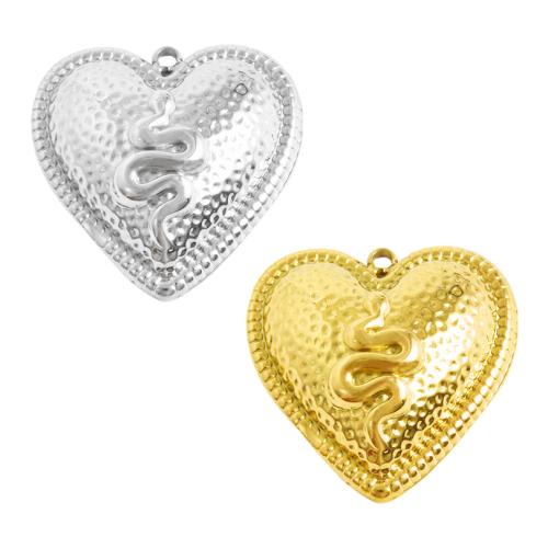 Stainless Steel Heart Pendants, 304 Stainless Steel, plated, DIY, more colors for choice, 10PCs/Bag, Sold By Bag