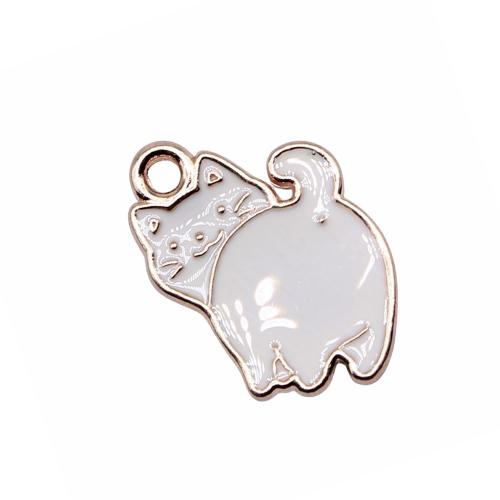 Tibetan Style Enamel Pendants, Cat, plated, DIY, 10PCs/Bag, Sold By Bag