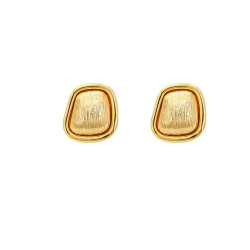 Brass Stud Earring, Square, plated, fashion jewelry & brushed & for woman, more colors for choice, Sold By Pair