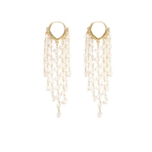 Fashion Fringe Earrings, Brass, with Cubic Zirconia, Heart, plated, fashion jewelry & for woman, more colors for choice, Sold By Pair