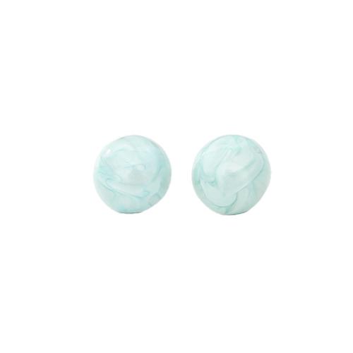 Brass Stud Earring, real gold plated, fashion jewelry & for woman & enamel, blue, Sold By Pair