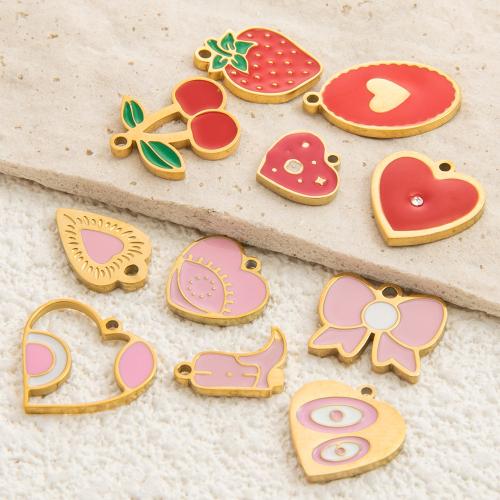 Edelstahl Schmuck Anhänger, 304 Edelstahl, goldfarben plattiert, DIY & Emaille, keine, verkauft von PC