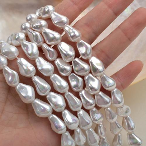 Perlas de Cristal, Perlas de vidrio, Irregular, chapado en color dorado, Bricolaje, más colores para la opción, libre de níquel, plomo & cadmio, 11-15mm, Vendido por Sarta