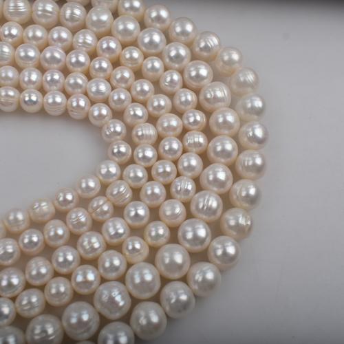 Natural Freshwater Pearl Loose Beads, Slightly Round, DIY, white, 3-11mm, Sold Per 38 cm Strand