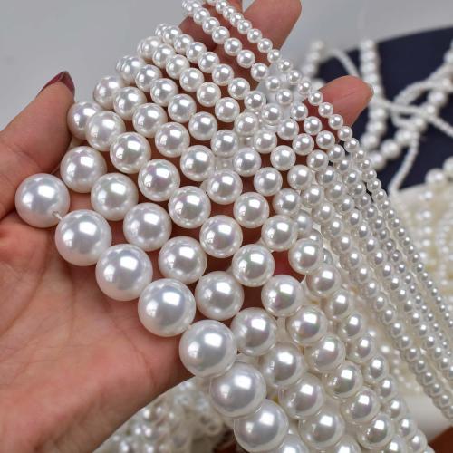 Glass Pearl Beads, Slightly Round, DIY, more colors for choice, 3-16mm, Sold Per 40 cm Strand