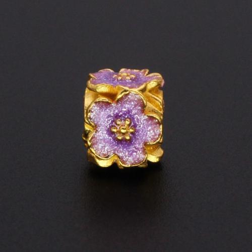 Tibetan Style Spacer Beads, gold color plated, DIY & enamel, more colors for choice, 10PCs/Bag, Sold By Bag