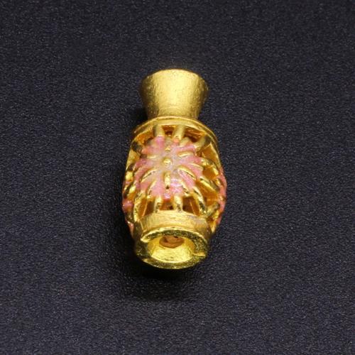 Tibetan Style Spacer Beads, gold color plated, DIY & enamel & hollow, more colors for choice, 10PCs/Bag, Sold By Bag