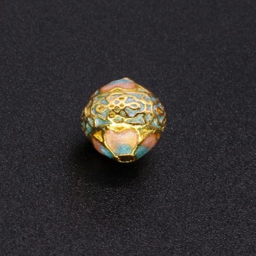 Tibetan Style Spacer Beads, gold color plated, DIY & enamel, more colors for choice, 3PCs/Bag, Sold By Bag