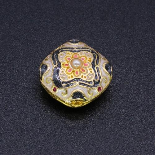 Tibetan Style Spacer Beads, gold color plated, DIY & enamel, more colors for choice, 10PCs/Bag, Sold By Bag