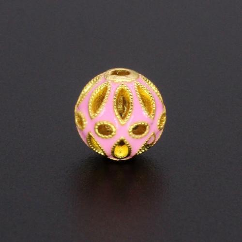 Brass Spacer Beads, plated, DIY & enamel & hollow, more colors for choice, nickel, lead & cadmium free, 10PCs/Bag, Sold By Bag
