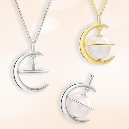 Freshwater Pearl Pendants, 925 Sterling Silver, with Freshwater Pearl, Baroque, gold color plated, DIY, more colors for choice, Sold By PC