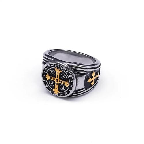 Stainless Steel Finger Ring, 304 Stainless Steel, plated, different size for choice & for man & two tone, Sold By PC