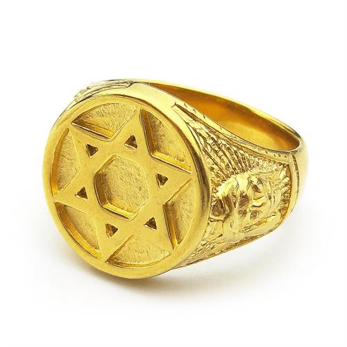 Stainless Steel Finger Ring, 304 Stainless Steel, gold color plated, fashion jewelry & different size for choice & for man, Sold By PC