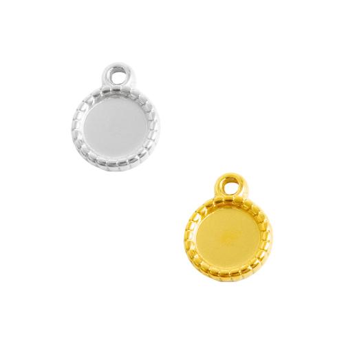 Edelstahl Anhänger Einstellung, 304 Edelstahl, rund, plattiert, DIY, keine, 10PCs/Tasche, verkauft von Tasche