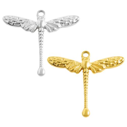 Stainless Steel Animal Pendants, 304 Stainless Steel, Dragonfly, plated, DIY, more colors for choice, 10PCs/Bag, Sold By Bag