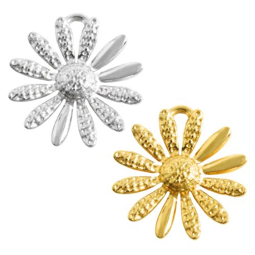 Stainless Steel Flower Pendant, 304 Stainless Steel, plated, DIY, more colors for choice, 10PCs/Bag, Sold By Bag