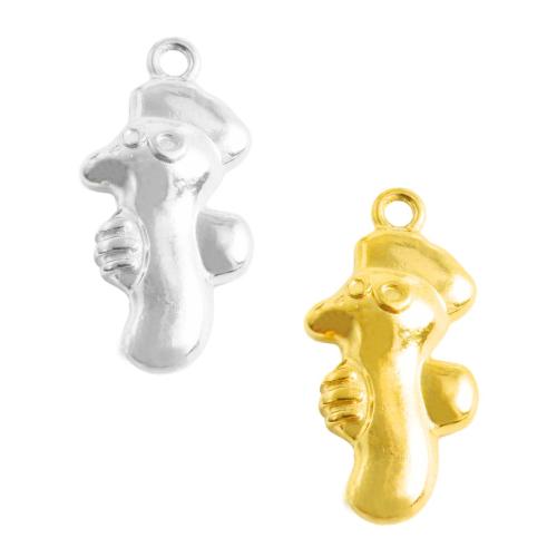 Edelstahl Tieranhänger, 304 Edelstahl, Seepferd, plattiert, DIY, keine, 10PCs/Tasche, verkauft von Tasche