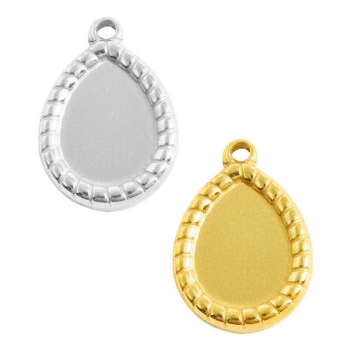 Stainless Steel Pendant Setting, 304 Stainless Steel, Teardrop, plated, DIY, more colors for choice, 10PCs/Bag, Sold By Bag