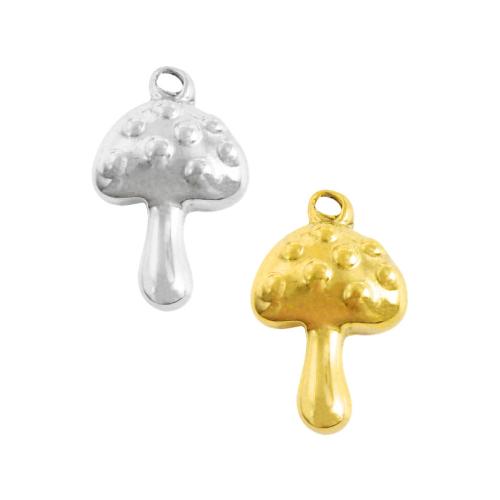 Bijoux pendentifs en acier inoxydable , Acier inoxydable 304, champignon, Placage, DIY, plus de couleurs à choisir, 10PC/sac, Vendu par sac