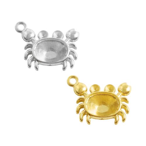 Stainless Steel Pendant Setting, 304 Stainless Steel, Crab, plated, DIY, more colors for choice, 10PCs/Bag, Sold By Bag