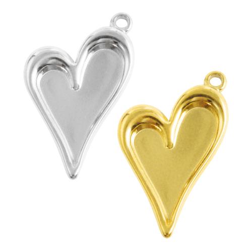 Stainless Steel Pendant Setting, 304 Stainless Steel, Heart, plated, DIY, more colors for choice, 10PCs/Bag, Sold By Bag