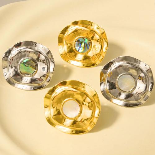 Anillos de Nácar, acero inoxidable 304, con Nácar, chapado, Joyería, más colores para la opción, 32mm, Vendido por UD