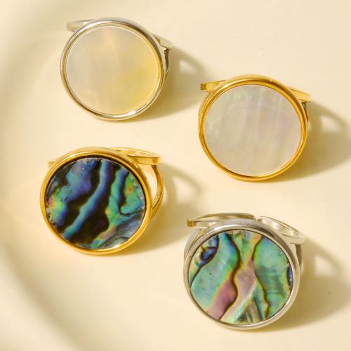Anillos de Nácar, acero inoxidable 304, con Nácar, chapado, Joyería, más colores para la opción, 18mm, Vendido por UD