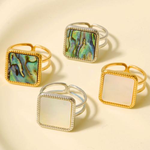 Anillos de Nácar, acero inoxidable 304, con Nácar, chapado, Joyería, más colores para la opción, 15mm, Vendido por UD