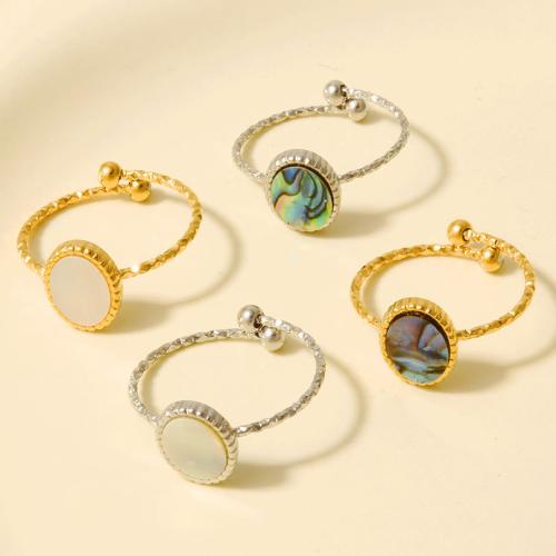 Anillos de Nácar, acero inoxidable 304, con Nácar, chapado, Joyería, más colores para la opción, 10mm, Vendido por UD