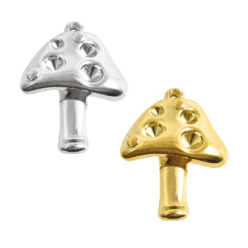 Stainless Steel Pendants, 304 Stainless Steel, mushroom, plated, DIY, more colors for choice, 10PCs/Bag, Sold By Bag
