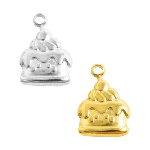 Edelstahl Schmuck Anhänger, 304 Edelstahl, Kuchen, plattiert, DIY, keine, 10PCs/Tasche, verkauft von Tasche