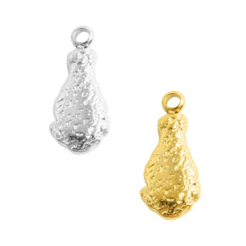 Edelstahl Schmuck Anhänger, 304 Edelstahl, Huhn Drumstick, plattiert, DIY, keine, 10PCs/Tasche, verkauft von Tasche