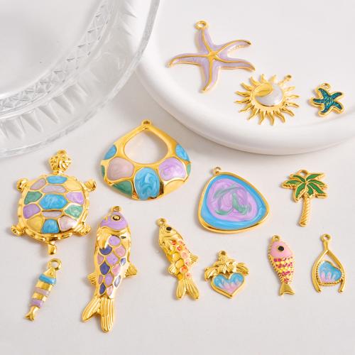 Ювелирные подвески из нержавеющей стали, Нержавеющая сталь 304, Другое покрытие, DIY & эмаль, Много цветов для выбора, 10ПК/сумка, продается сумка