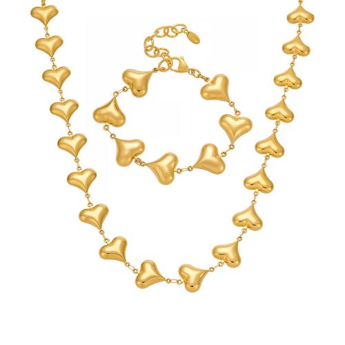 Fashion Stainless Steel Jewelry Sets, Titanium Steel, Heart, polished, fashion jewelry & different styles for choice & for woman, more colors for choice, Sold By PC