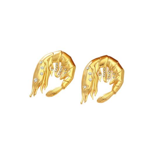 Boucle d'oreille de gaujon en acier inoxydable, Acier inoxydable 304, différents matériaux pour le choix & styles différents pour le choix & pour femme & avec strass, doré, Vendu par paire