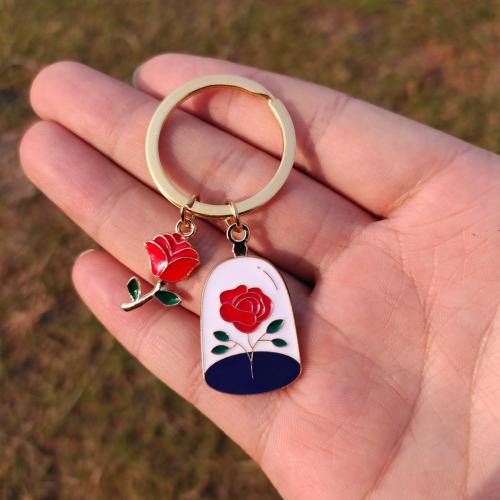 Bag Purse Charms Keyrings Keychains, Tibetan Style, gold color plated, fashion jewelry & enamel, more colors for choice, Sold By PC