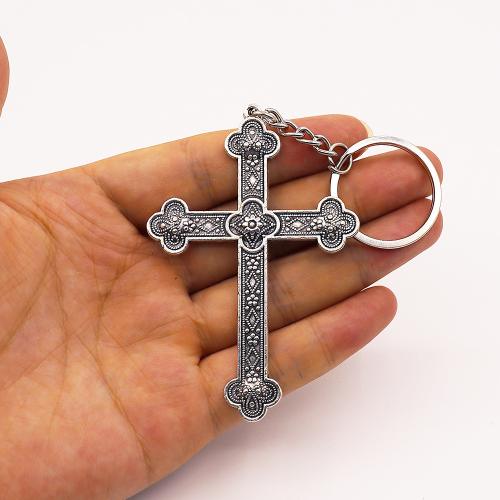 Porte-clés, alliage de zinc, Placage de couleur d'or, bijoux de mode, argent, Vendu par PC