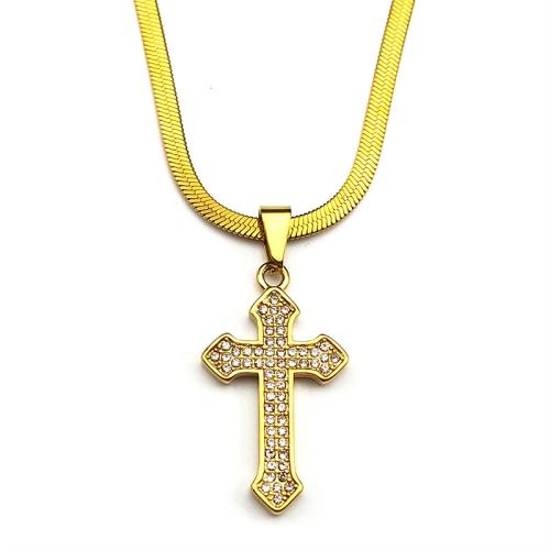 Ожерелье из нержавеющей стали , Нержавеющая сталь 304, Другое покрытие, ювелирные изделия моды & Мужская & со стразами, Много цветов для выбора, продается PC