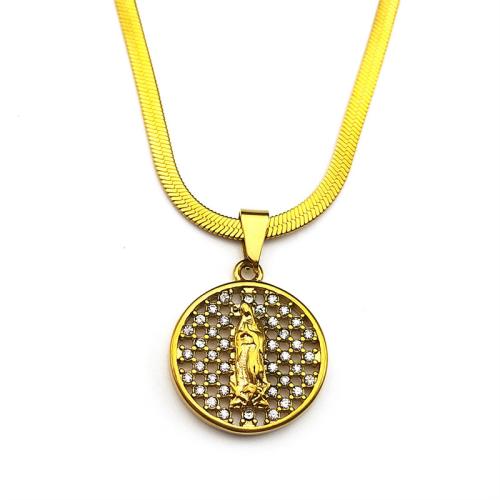 Ожерелье из нержавеющей стали , Нержавеющая сталь 304, Другое покрытие, Мужская & со стразами & отверстие, Много цветов для выбора, продается PC