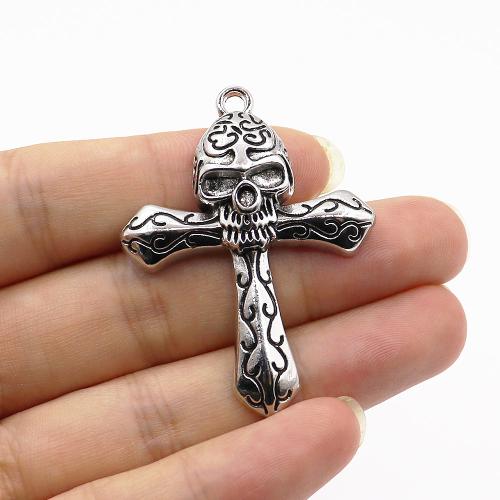 Tibetan Style Cross Pendants, gold color plated, Halloween Design & DIY, silver color, Sold By PC