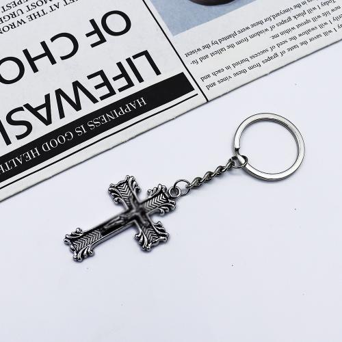 Bag Purse Charms Keyrings Keychains, Tibetan Style, Cross, gold color plated, fashion jewelry, silver color, Sold By PC