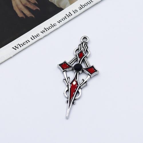 Tibetan Style Cross Pendants, gold color plated, DIY & enamel, more colors for choice, Sold By PC