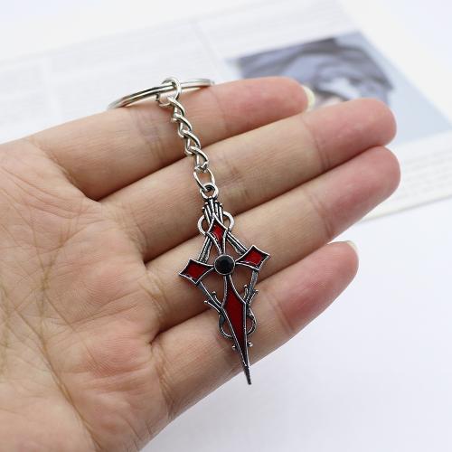 Bag Purse Charms Keyrings Keychains, Tibetan Style, Cross, gold color plated, fashion jewelry & enamel, more colors for choice, Sold By PC