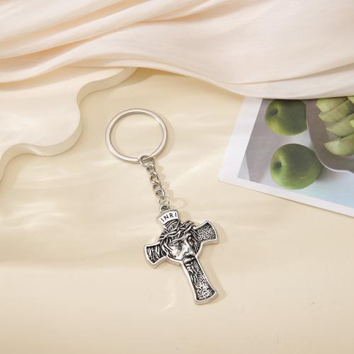 Bag Purse Charms Keyrings Keychains, Tibetan Style, Cross, gold color plated, fashion jewelry, silver color, Sold By PC