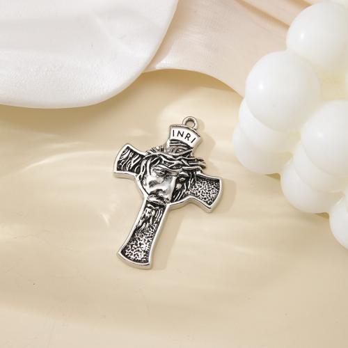 Tibetan Style Cross Pendants, gold color plated, DIY, silver color, Sold By PC
